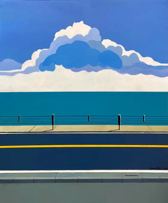 一朵雲，木板丙烯，2021，馮蕤作品