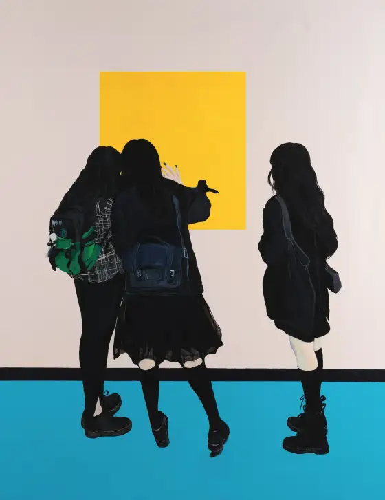 你看我在看，布面丙烯，2021，馮蕤作品