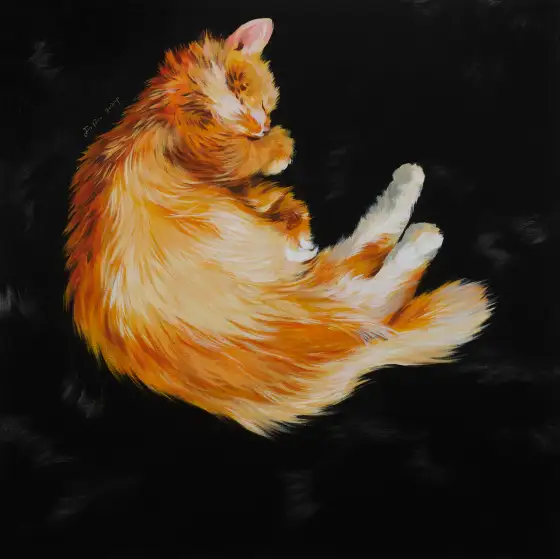 嘟嘟睡著了，布面丙烯，2024，馮蕤作品