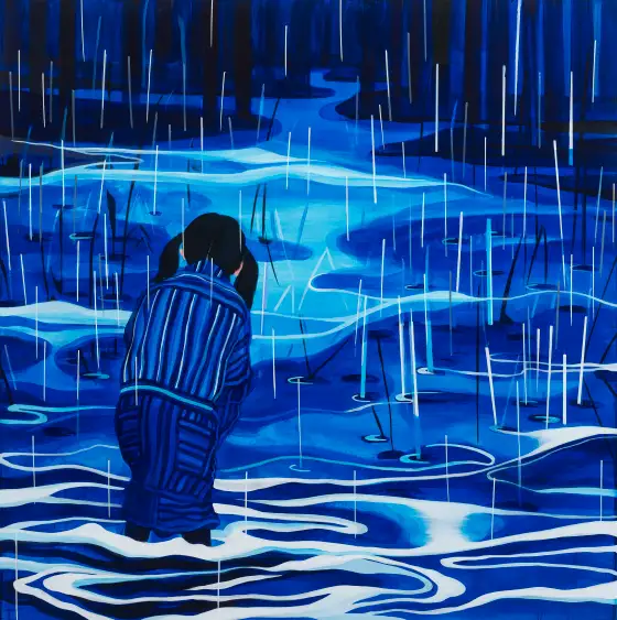 幽藍，布面丙烯，2024，馮蕤作品