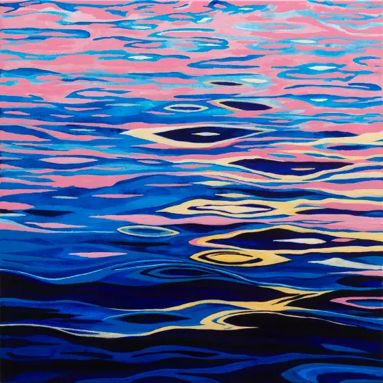 曉日烘山，布面丙烯，2025，馮蕤作品