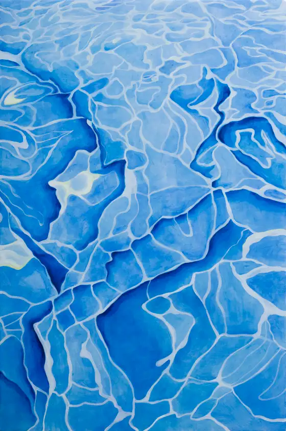 熵藍3，木板油畫，2025，馮蕤作品