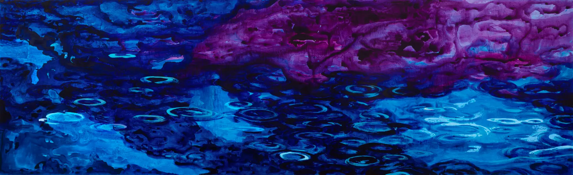 紫澜浮波，布面丙烯，2025，馮蕤作品