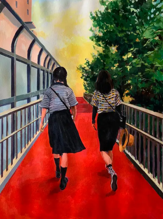 紅色，紙本丙烯，2020，馮蕤作品