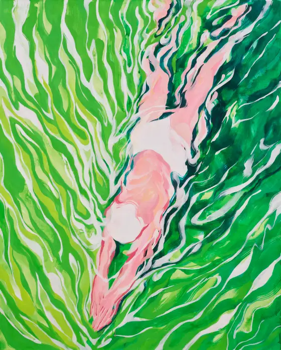 綠粼，布面丙烯，2023，馮蕤作品