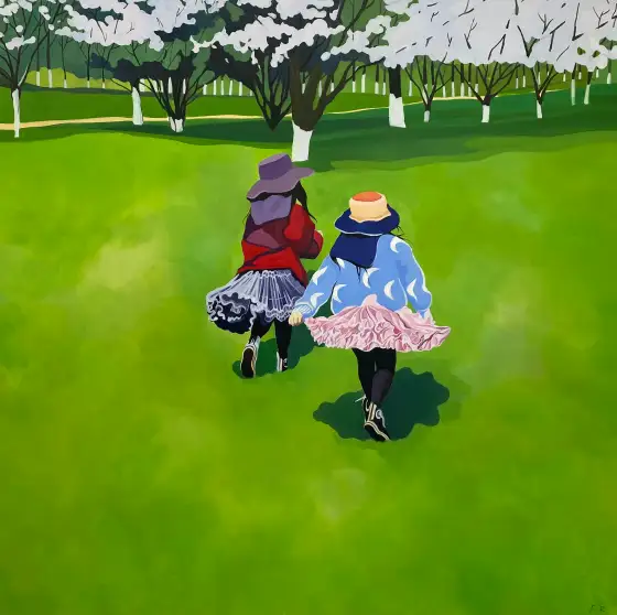 綠踪，布面油畫，2021，馮蕤作品