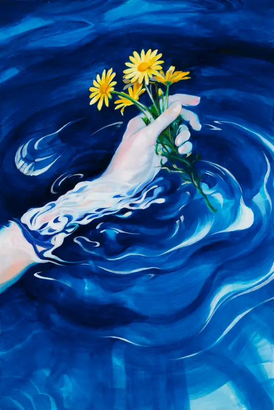 花訊，木板油畫，2026，馮蕤作品
