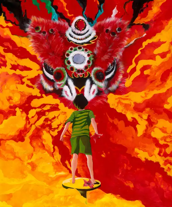 雄獅少年，布面油畫，2021，馮蕤作品