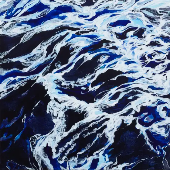 雲舒浪卷，布面丙烯，2025，馮蕤作品